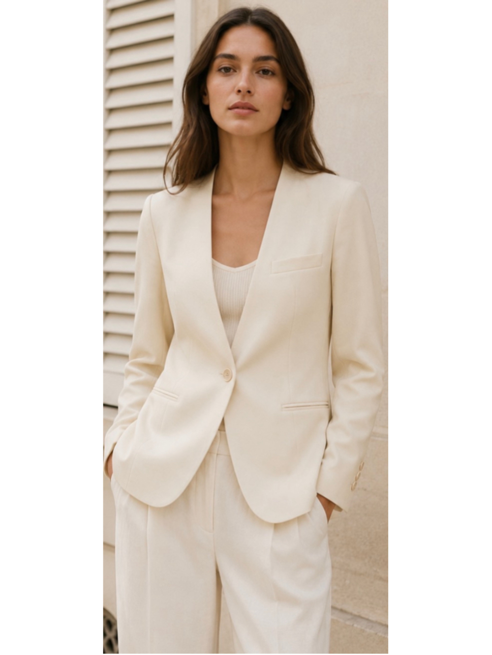 Chloé Blazer Size 36/4 Beige Viscose & Silk Suit Jacket New French Luxury